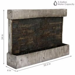 Sunnydaze Decor 24 in. Ancient Style Outdoor Wall Water Fountain, Gray Polyresin thumbnail 5