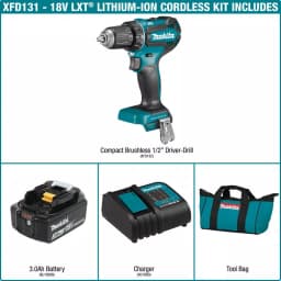 Makita 18V LXT Brushless Cordless 1/2 in. Driver-Drill Kit with 3.0Ah Battery and Charger thumbnail 2
