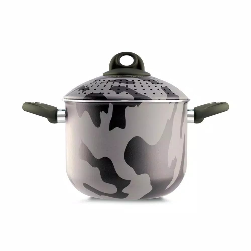 Pensofal PastaSi 7 Qt. Aluminum Nonstick Pasta Pot with Locking Strainer Lid, Camouflage