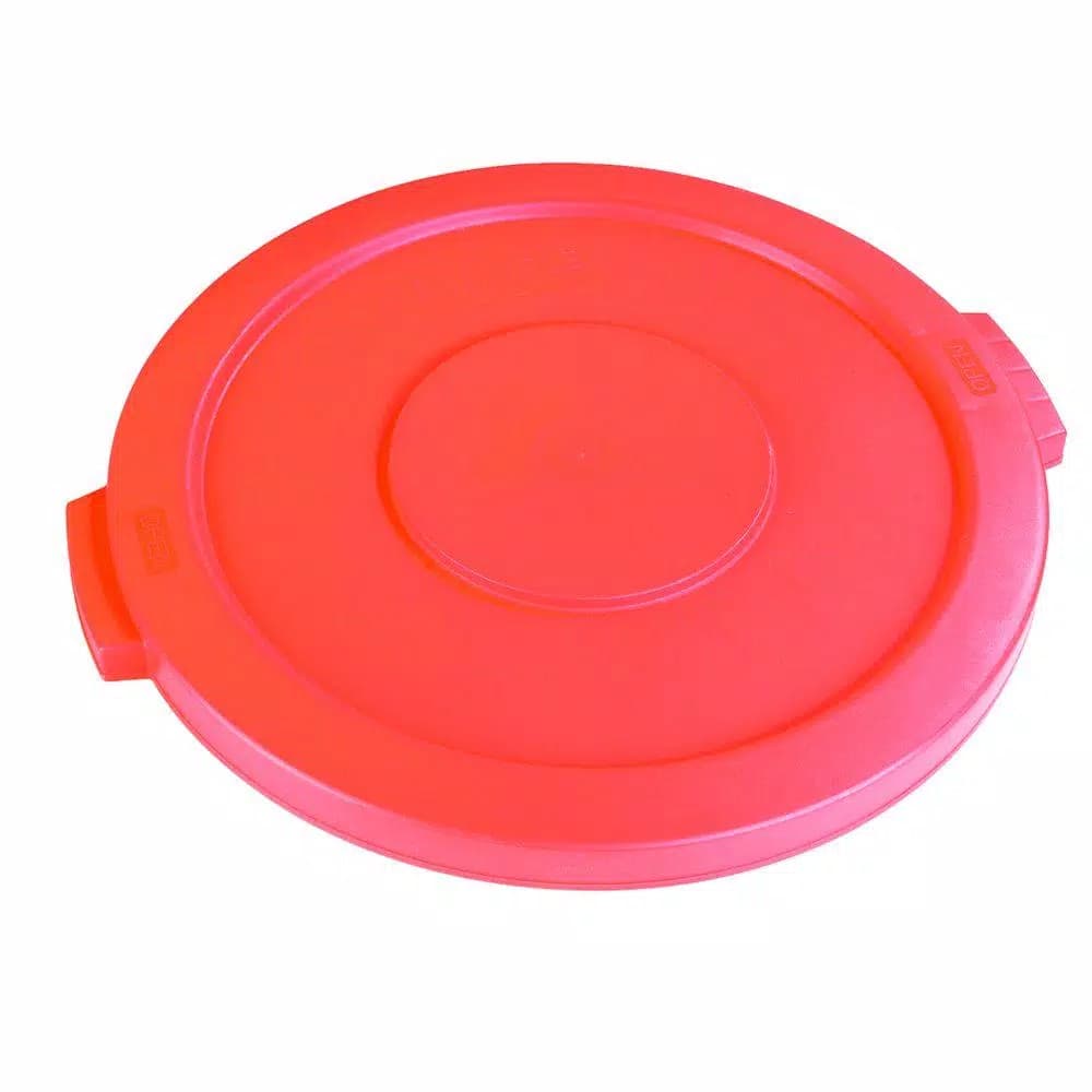 Carlisle Bronco 44 Gallon Orange Round Trash Can Lid, Heavy Duty (3-Pack)