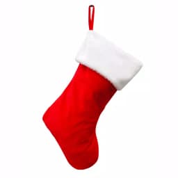 Unbranded 17 in. Red and White Fabric Hang Right Stocking thumbnail 1
