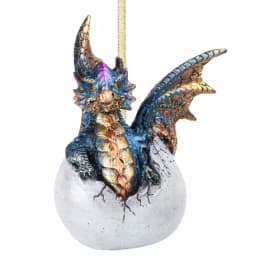 Design Toscano Hard Boiled Dragon Hatchling Holiday Ornament, 3.5 in. Resin Dragon Egg Collectible thumbnail 2