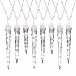 LightShow 48-Light White Shooting Star Icicle LED String Light, 7 ft Outdoor Holiday Decor thumbnail 1