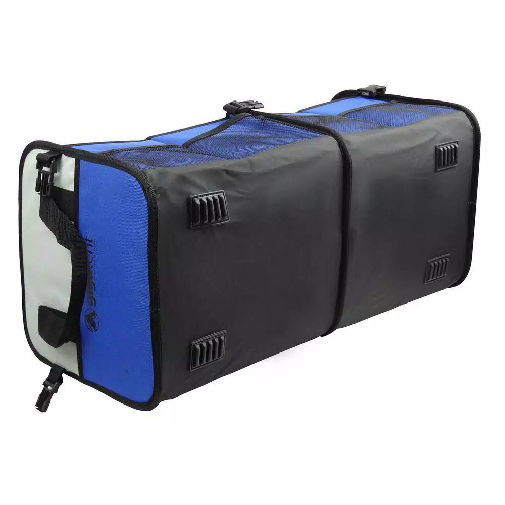 GigaTent 2-Compartment Collapsible Portable Trunk Organizer and Soft-Side Cooler, Blue