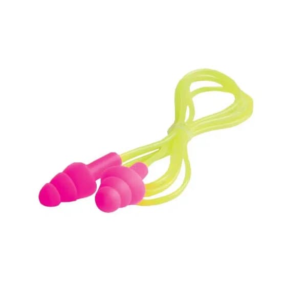 Girl Power At Work ERB Safety ERB-04C Reusable Corded Ear Plugs, Hi-Viz Pink, 100 Pairs