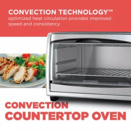 BLACK+DECKER 1500W 6-Slice Stainless Steel Convection Toaster Oven with Broiler Pan thumbnail 3