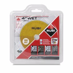 Rubi 4 in. 100 Grit Resin Wet Polishing Pad for Engineered Stone, Concrete, Marble & Granite thumbnail 2