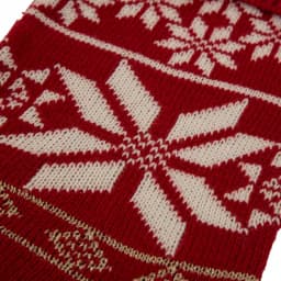 Glitzhome 24 in. Red Knitted Acrylic Snowflake Christmas Stocking (2-Pack) thumbnail 5