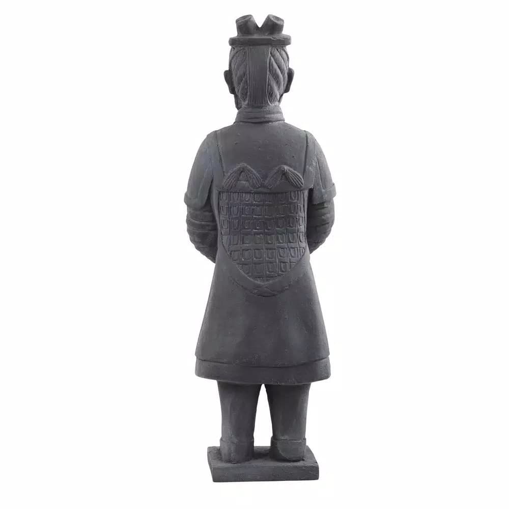 Nearly Natural 40 in. Classic Gray Stone Warrior Statue - Indoor/Outdoor Decorative Sculpture