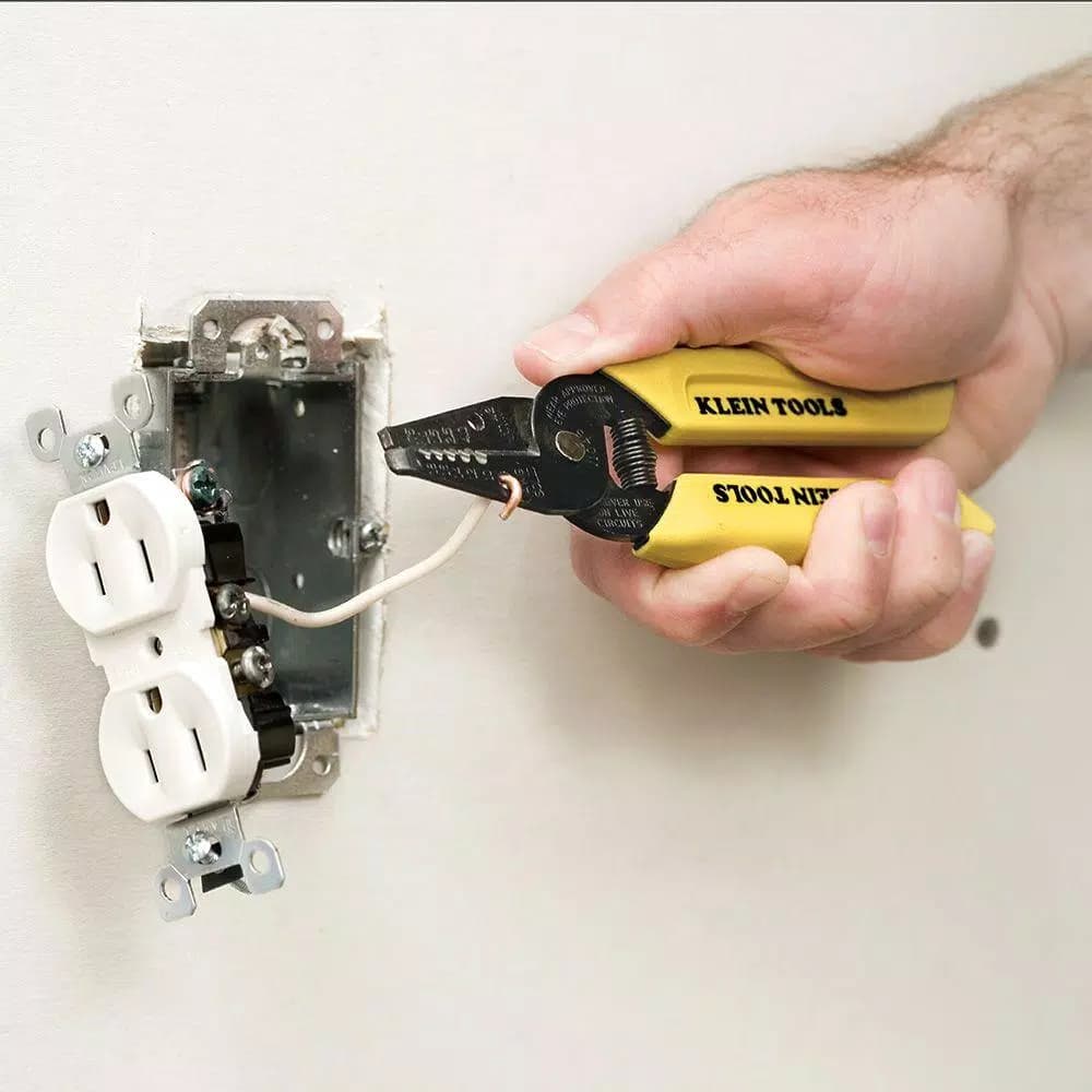 Klein Tools 6-1/4 in. Wire Stripper and Cutter for 10-18 AWG Solid Wire, Hardened Steel