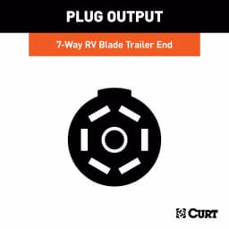 CURT 7-Way RV Blade Connector Plug, Trailer Side, Black Plastic thumbnail 6