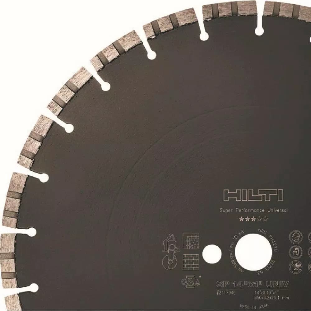 Hilti 14 in. x 1 in. Universal Diamond Segmented Cutting Disc for Concrete and Masonry