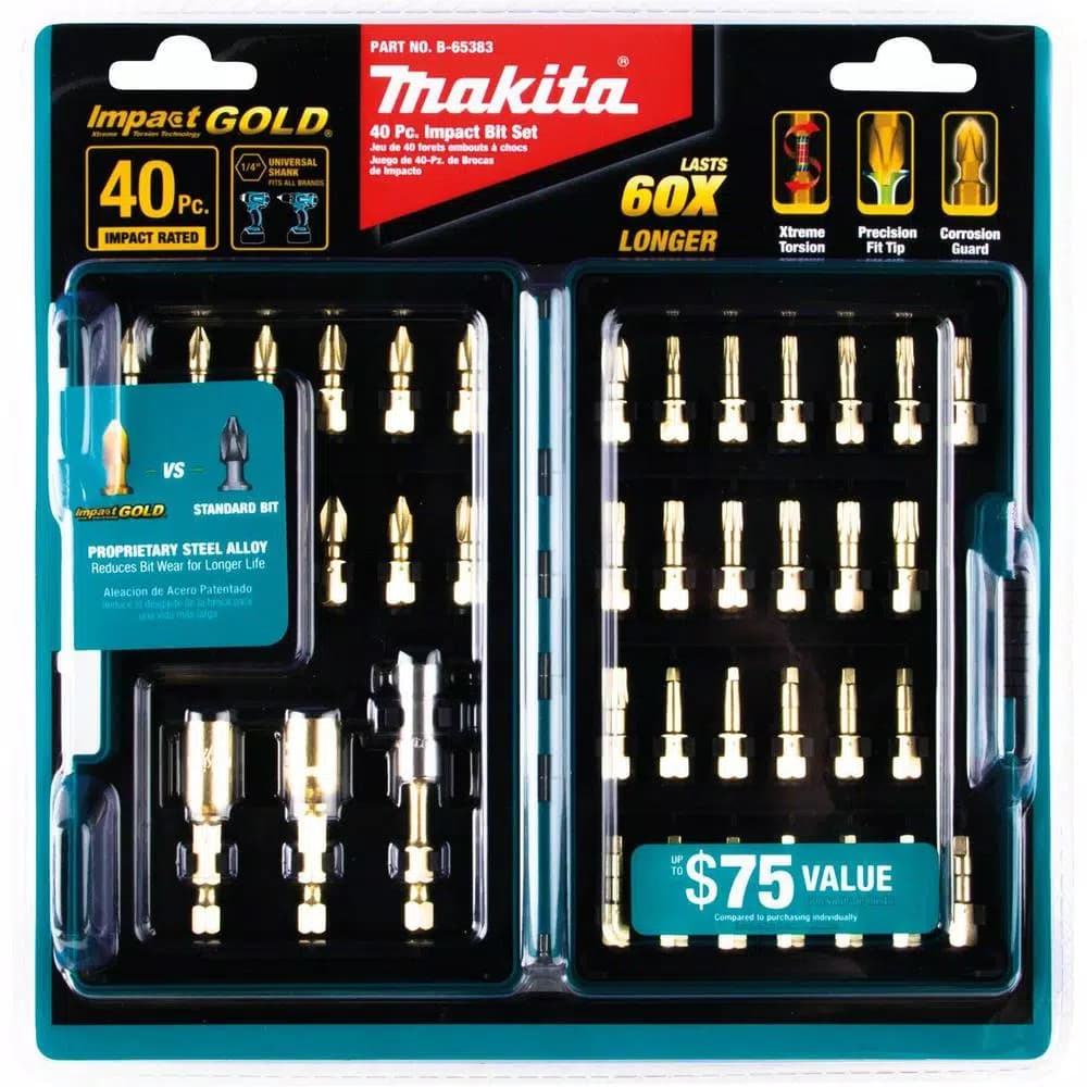 Makita Impact GOLD 40-Piece Drive Bit Set with Xtreme Torsion Technology
