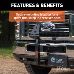 CURT Hitch-Mounted Spare Tire Mount for 2" Receiver thumbnail 6