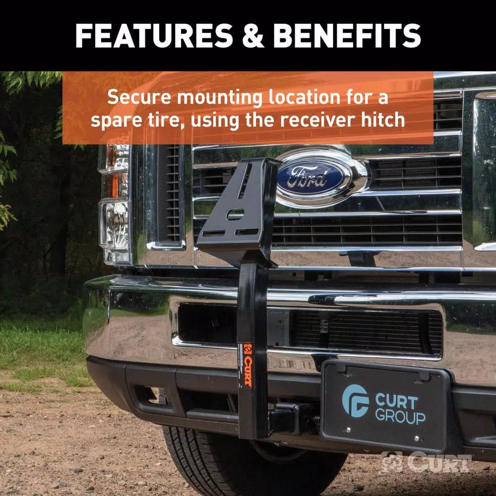 CURT Hitch-Mounted Spare Tire Mount for 2" Receiver