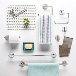 Delta Lyndall 3-Piece Chrome Bath Hardware Set: 24 in. Towel Bar, Towel Ring, and Toilet Paper Holder thumbnail 3
