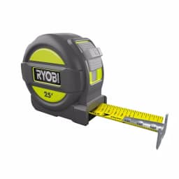 RYOBI 25 ft. Tape Measure with Overmold Housing and Wireform Belt Clip thumbnail 1