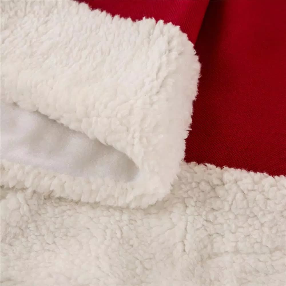 Glitzhome 48 in. Merry Christmas Fabric Tree Skirt with Reindeer and Snowflake Pattern