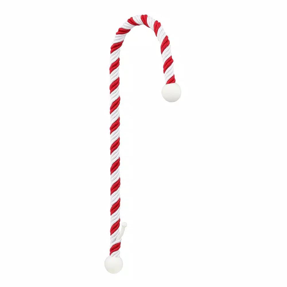Haute Decor Candy Cane Stocking Holders (2-Pack) - Red and White Festive Mantel Decor