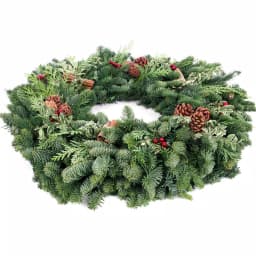 VAN ZYVERDEN 24 in. Live Fresh Cut Pacific Northwest Cinnamon Spice Christmas Wreath thumbnail 2