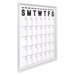 Kate and Laurel Calter White Acrylic Monthly Erasable Wall Calendar Memo Board thumbnail 1