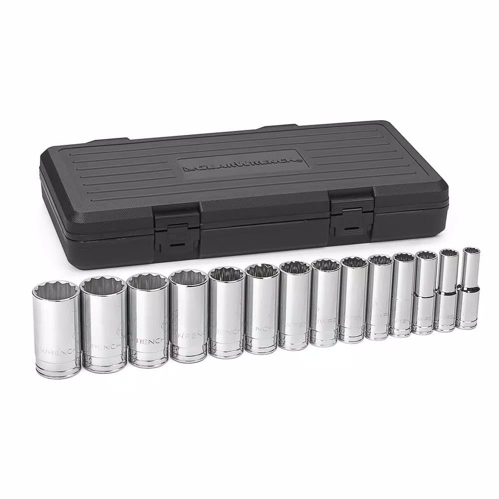 GearWrench 1/2 in. Drive SAE Deep Socket Set, 14-Piece