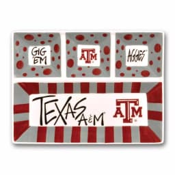 Magnolia Lane Texas A&M NCAA Officially Licensed 4-Section Ceramic Tailgating Serving Platter thumbnail 1