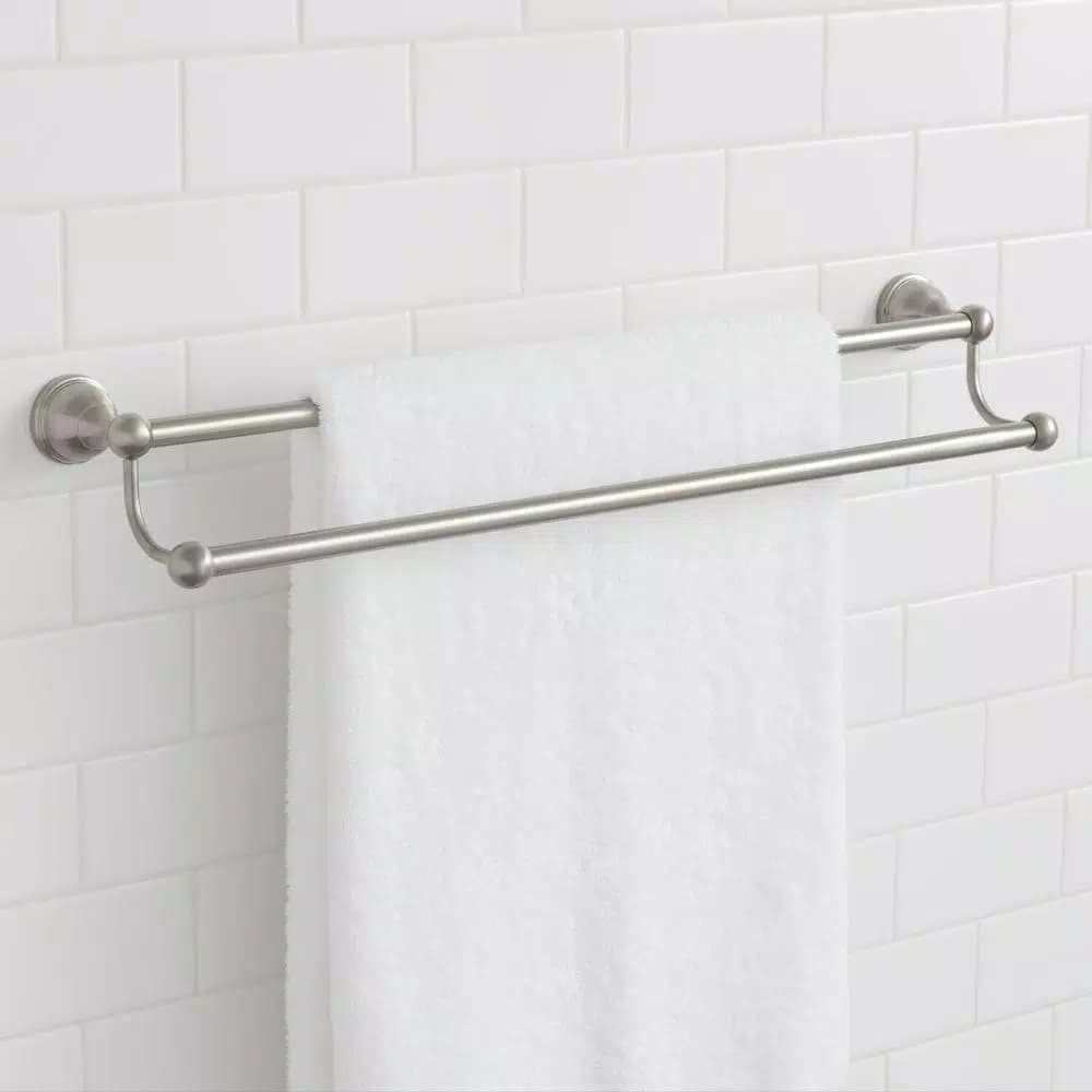 Glacier Bay Mandouri Series 24 in. Double Towel Bar, Brushed Nickel Aluminum