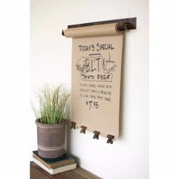 Unbranded 22 in. Farmhouse Note Roll Memo Board with 4 Brass Clips and Metal Frame thumbnail 4