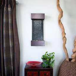 Water Wonders Small Nojoqui Falls Wall Fountain - Genuine Indian Rajah Slate with LED Lighting thumbnail 2