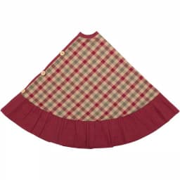 VHC Brands 48 in. Jonathan Plaid Traditional Christmas Tree Skirt - Red, Olive Green & Tan thumbnail 3
