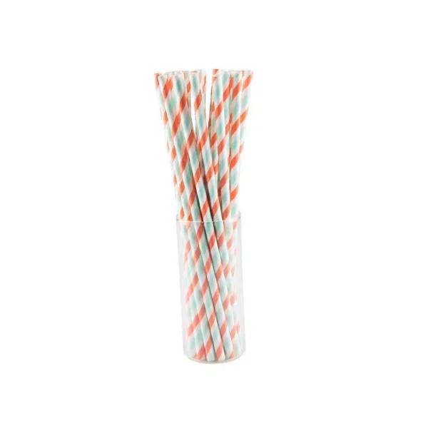 Sugar Plum Party SugarPum Citrus Collection 50-Piece Assorted Blue and Orange Disposable Paper Straws