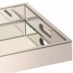 LITTON LANE 18 in. Modern Silver Decorative Mirror Tray with Polished Aluminum Exterior thumbnail 6