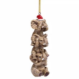 Design Toscano 5 in. See, Speak, Hear No Evil Elephant Holiday Ornament thumbnail 1