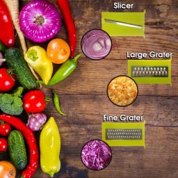 MegaChef 8-in-1 Multi-Use Slicer Dicer and Chopper with Interchangeable Blades and Bonus Peeler thumbnail 3
