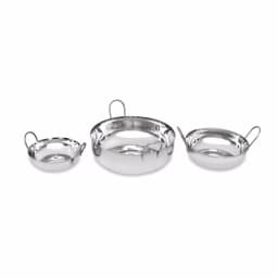Unbranded 3-Piece Stainless Steel Balti Pan Set, 3 Sizes (3.25 Qt., 1.25 Qt., 0.50 Qt.) thumbnail 5