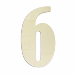 Jeff McWilliams Designs 18 in. Oversized Unfinished Wood Number 6 Wall Decor thumbnail 1