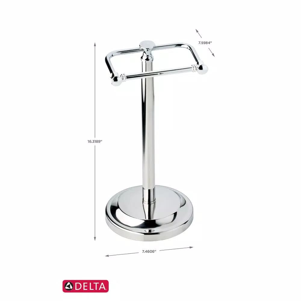Delta Silverton Telescoping Free-Standing Toilet Paper Holder in Polished Chrome