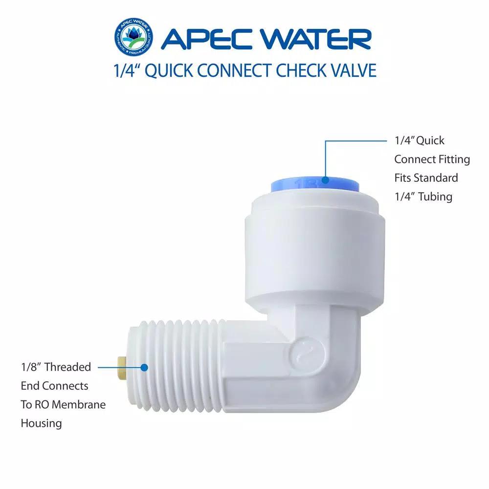 APEC Water Systems 1/4 in. Quick Connect Check Valve for APEC Reverse Osmosis Water Filtration Systems