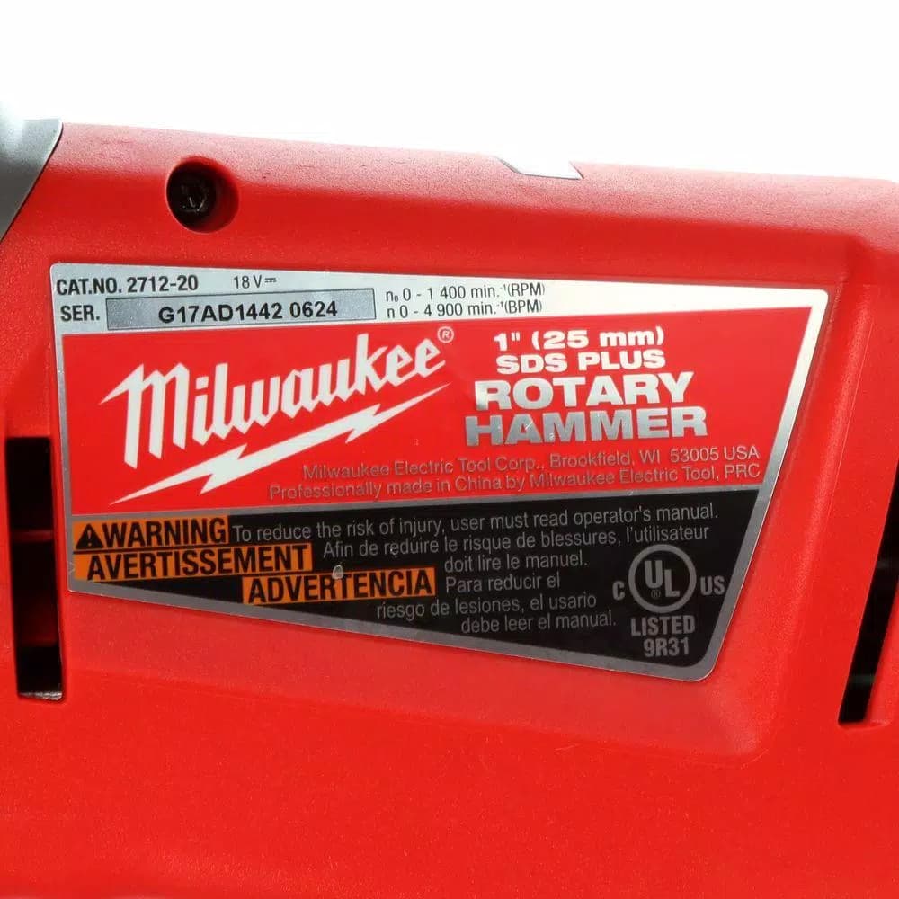 Milwaukee M18 FUEL 1 in. SDS-Plus Brushless Cordless Rotary Hammer (Tool-Only)