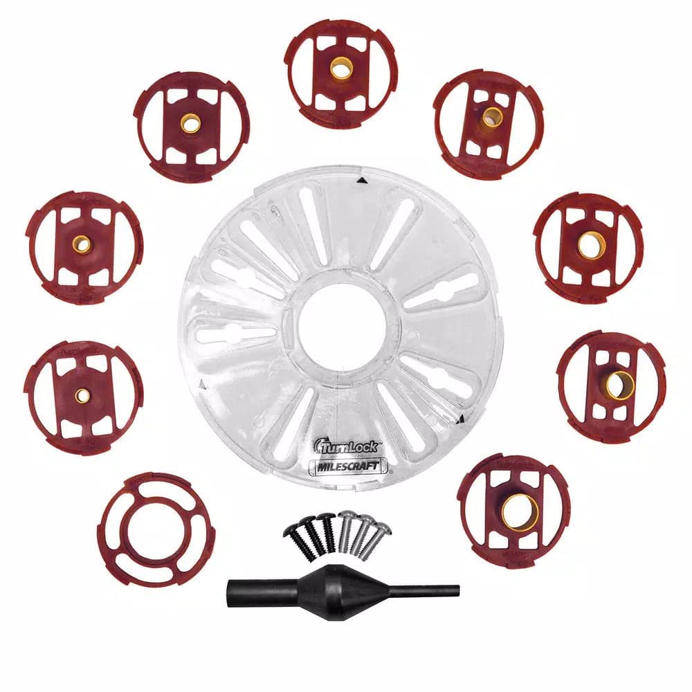 Milescraft TurnLock Router Base Plate and Guide Bushing Set
