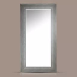 Crystal Art Gallery Large Rectangle White Modern Mirror with Wood Grain Finish (46.5 in. H x 25 in. W) thumbnail 3