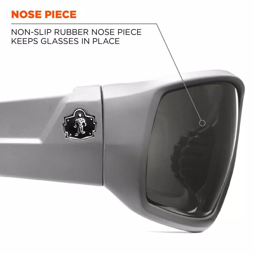 Ergodyne Skullerz Odin Safety Glasses, Matte Grey Frame, Smoke Tinted Lens