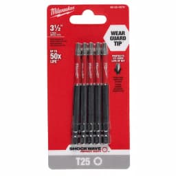 Milwaukee SHOCKWAVE Torx T25 3.5 in. Impact Duty Steel Screwdriver Bits, 5-Pack thumbnail 2