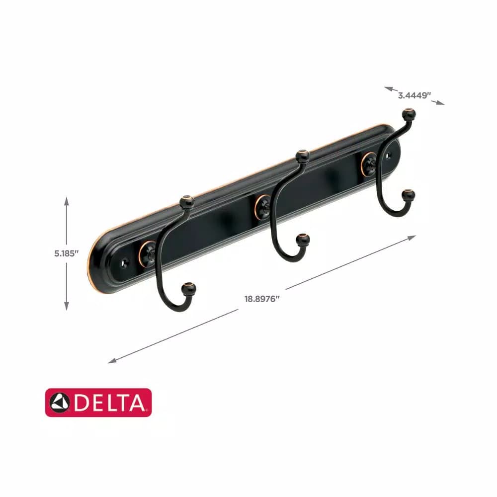 Delta Porter Triple Towel Hook, Oil Rubbed Bronze