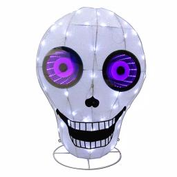 Puleo International 31 in. Lighted Halloween Skull with Infinity Mirror, 78 LED Lights thumbnail 1