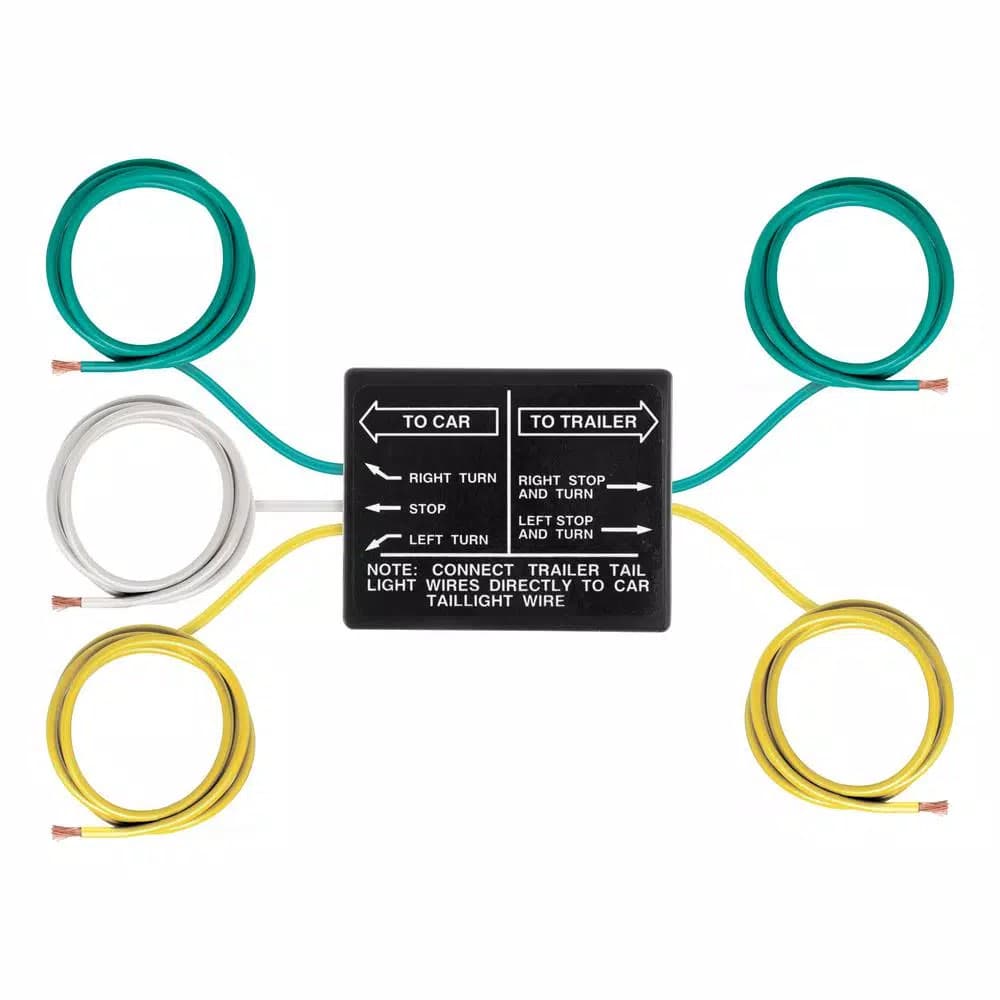 CURT 3-to-2-Wire Taillight Converter, Non-Powered Trailer Wiring Adapter