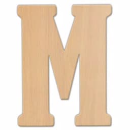 Jeff McWilliams Designs 23 in. Oversized Unfinished Wood Letter (M) - Industrial Style Wall Decor thumbnail 1