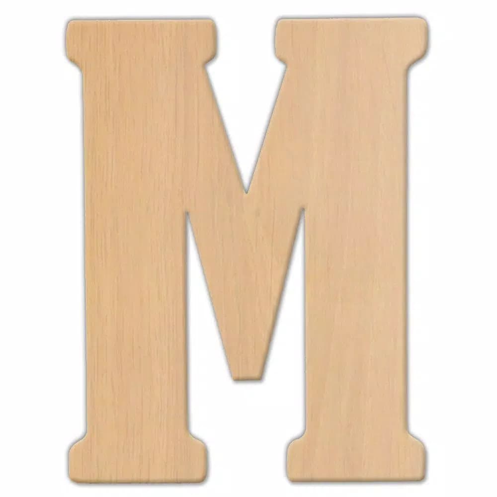 Jeff McWilliams Designs 23 in. Oversized Unfinished Wood Letter (M) - Industrial Style Wall Decor