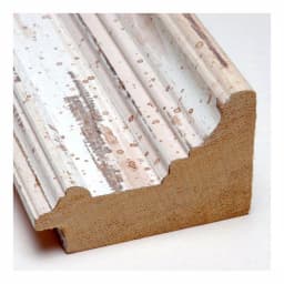 Amanti Art Alexandria 41 in. W x 29 in. H Distressed Whitewash Wood Framed Beveled Bathroom Mirror thumbnail 3